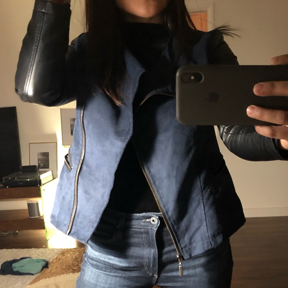 Black/ navy suede jacket